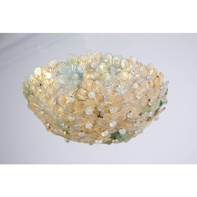 Murano Glass Flowers Basket Ceiling Lights from Barovier, 1950, Set of 2 For Sale - Image 3 of 13