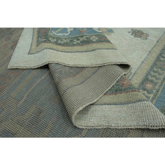 Blue Turkish Oushak Rug 10' x 12'9" #18599 For Sale - Image 8 of 8