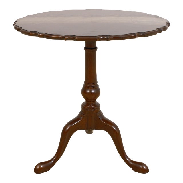 Stickley Pie Crust Edge Cherry Pedestal Table For Sale