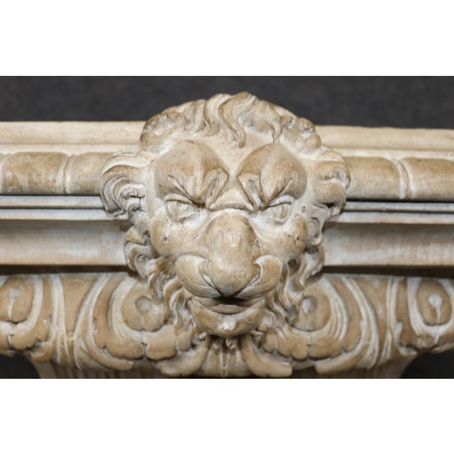Fine Carved White Painted Decorated Italian Console With Figural Masks For Sale - Image 9 of 12
