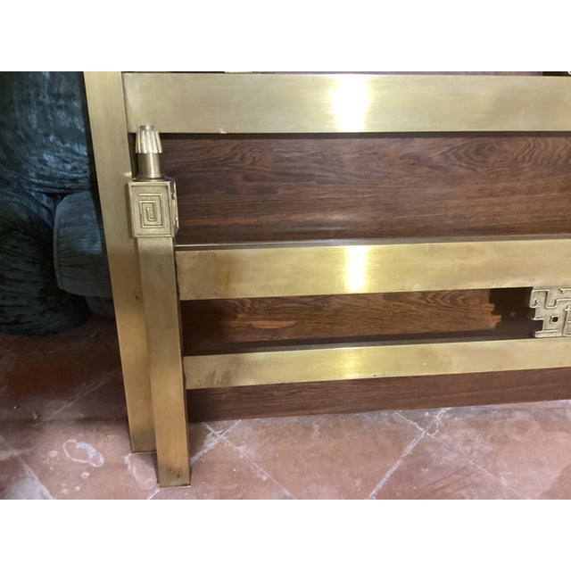 Bronze and Brass Double Bed attributed to Frigerio Desio, Italy, 1970s For Sale - Image 11 of 14