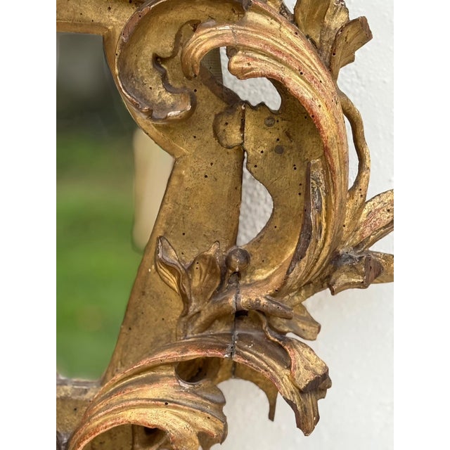 Exuberant Antique Italian Carved Giltwood Reliquary -17th Century (Could Be Used as a Tabletop Mirror ) For Sale - Image 11 of 12