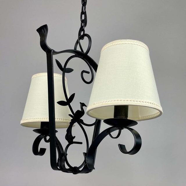 Art Deco Wrought Iron Pendant from Bjerkas Armatur, Sweden, 1930s-1940s For Sale - Image 15 of 18