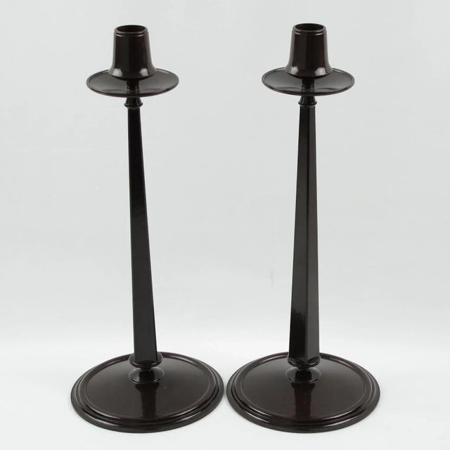 Charles Rennie Mackintosh Art Deco Bakelite Candlestick, a Pair For Sale - Image 12 of 12