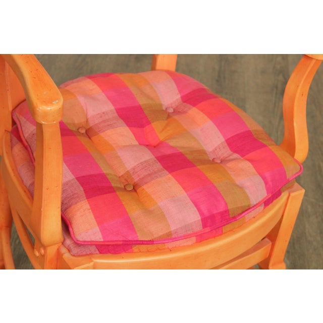 Colorful Vintage Custom French Country Style Dining Chairs - Set of 6 For Sale - Image 9 of 13