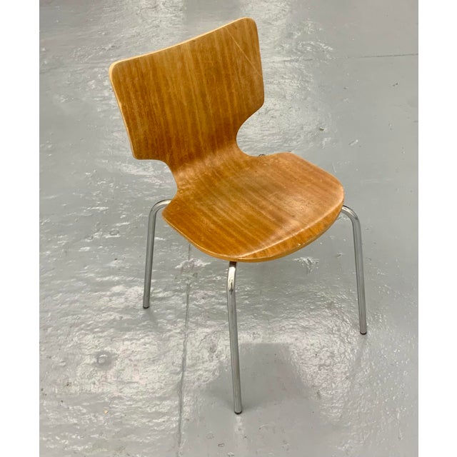 Brown A Pair of Vintage Danish Plywood Dining Chairs Retro Mid Century Modern For Sale - Image 8 of 10