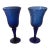 1970s Hand Blown Cobalt Goblets - a Pair For Sale