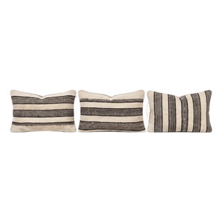 Beige Striped Kilim Pillow Cover 16'' X 24'' - Set of Three For Sale