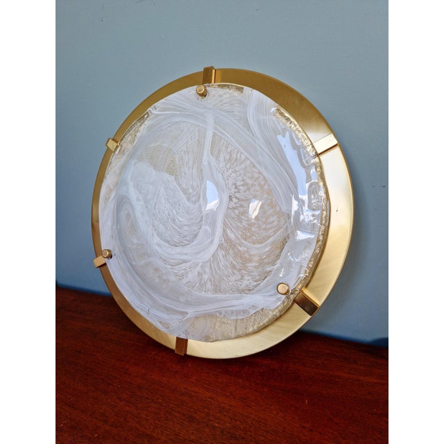Large Brass and Murano Glass Ceiling Light from Hillebrand Lightning, 1970s For Sale - Image 13 of 18