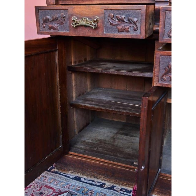 English Sideboard with Large Mirror Hand Carved For Sale - Image 15 of 15