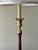1990s Wood and Brass Pillar Candlestick Lamp Pair With Pleated Shades For Sale - Image 6 of 13
