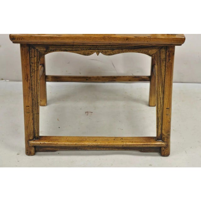 Mid 20th Century Vintage Chinese Elm Wood Ming Yoke Back Lacquered Asian Scholars Arm Chair For Sale - Image 9 of 12