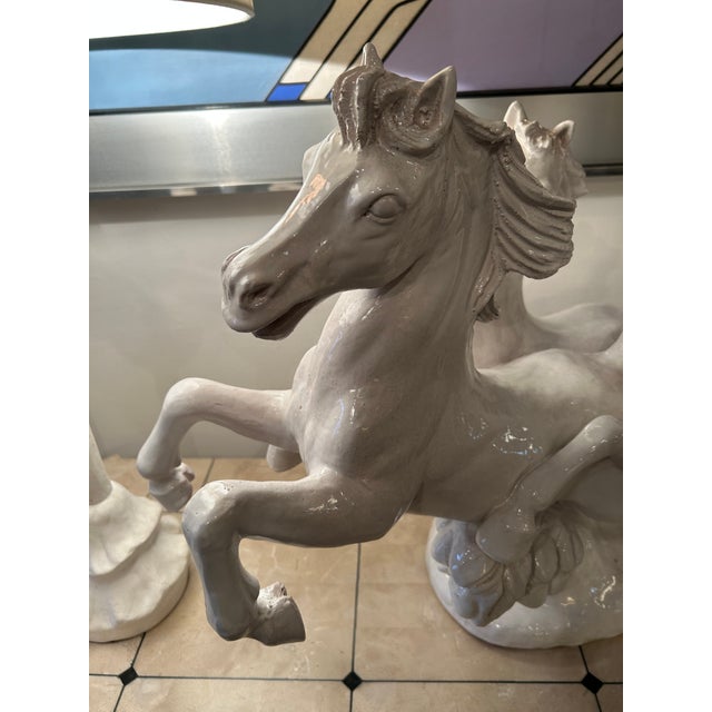 Large Glazed Terracotta Sculpture of Galloping Horses For Sale - Image 9 of 14