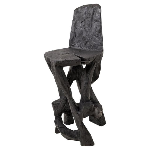 Sculptural Bar Chair in Wood by Logniture For Sale - Image 16 of 16