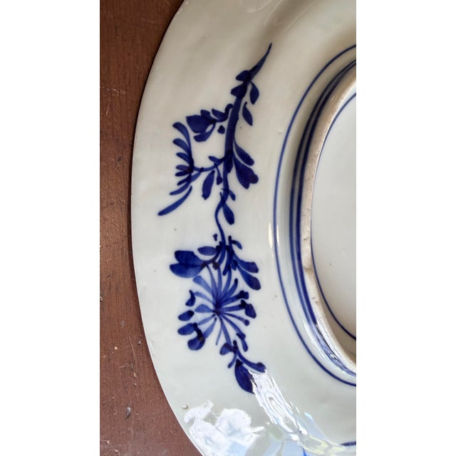 Antique Japanese Blue and White Porcelain Oval Serving Platter, Meiji Period, Circa 1870s–1900s For Sale - Image 9 of 12