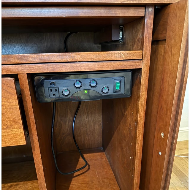 Custom Furniture Builders Mission Style Cherry Tv / Computer Armoire For Sale - Image 4 of 6