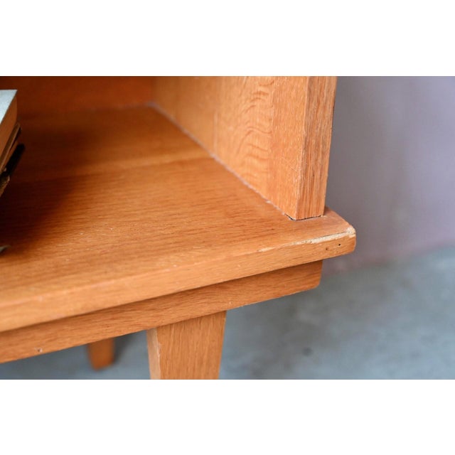 Vintage Wooden Bedside Table with Niche and Drawer, 1960s For Sale - Image 10 of 12