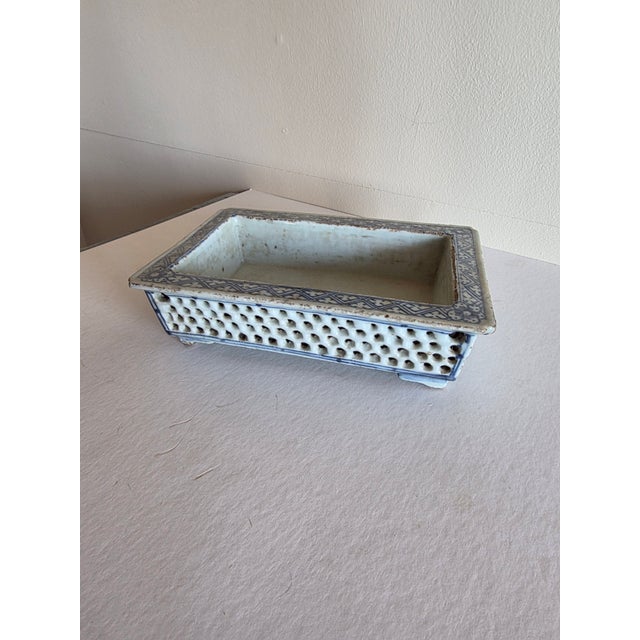 Chinese Blue and White Rectangular Shaped Planter For Sale - Image 10 of 11