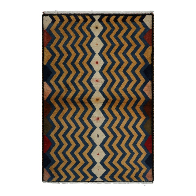 Vintage Persian Gabbeh Rug With Polychromatic Geometric Patterns | Rug & Kilim For Sale