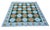 Handwoven New Zealand Wool, Natural Vegetable Dyed, Sky Blue, Beige And Forest Green Swedish Tile Indian Rug- 78"x88"...