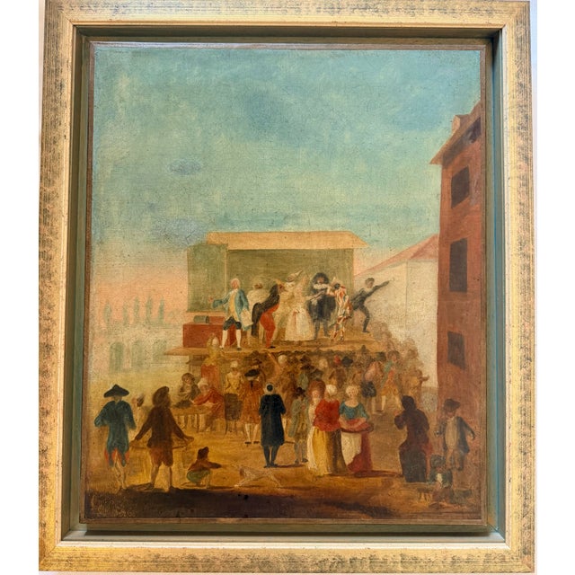 Textile The Actors, Oil Painting on Canvas, 19th Century, France For Sale - Image 7 of 12