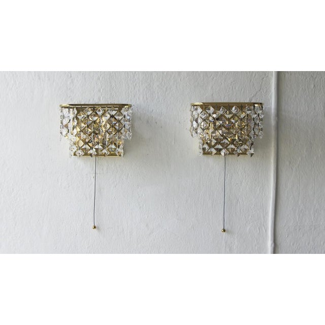 Crystal Glass Wall Lamps from Palwa, Set of 2 For Sale - Image 4 of 7