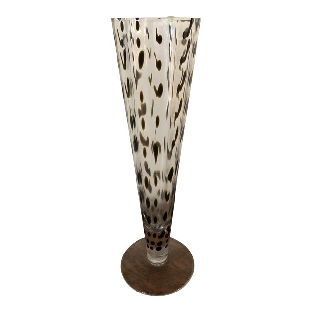 Hand Blown Trumpet Vase in Tortoise Design Chairish