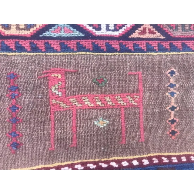 1990s Vintage Soumak Shahsavand Kilim For Sale - Image 5 of 13