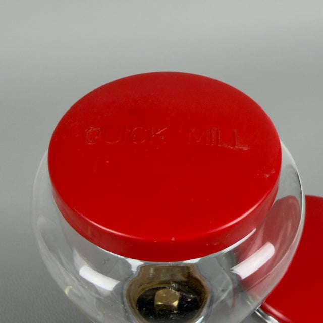 1960s Red Electric Glass Coffee Grinder from Quick Mill, 1960s For Sale - Image 5 of 11