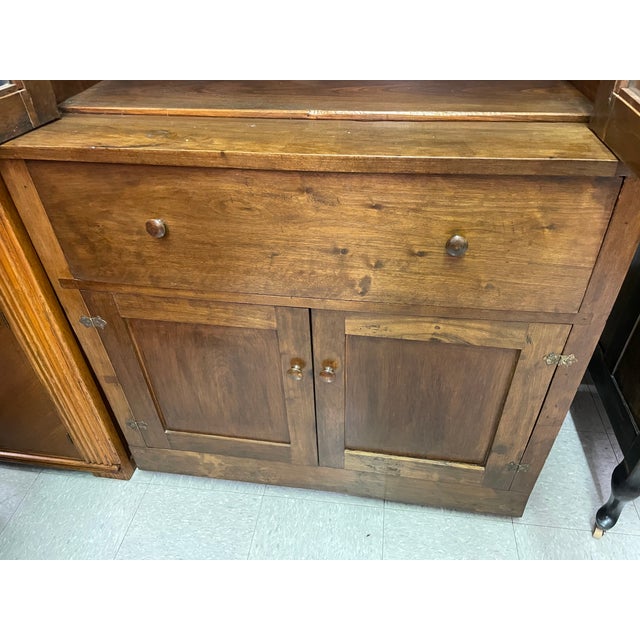 Antique Two-Piece Stepback Cupboard For Sale - Image 10 of 13