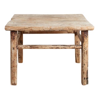Vintage Rustic Square Coffee Table, 1920s For Sale