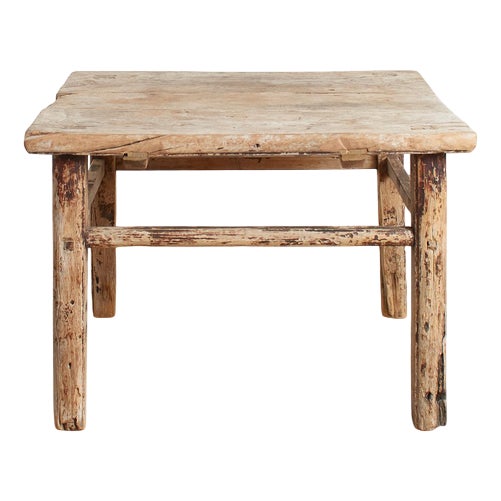 Vintage Rustic Square Coffee Table, 1920s For Sale