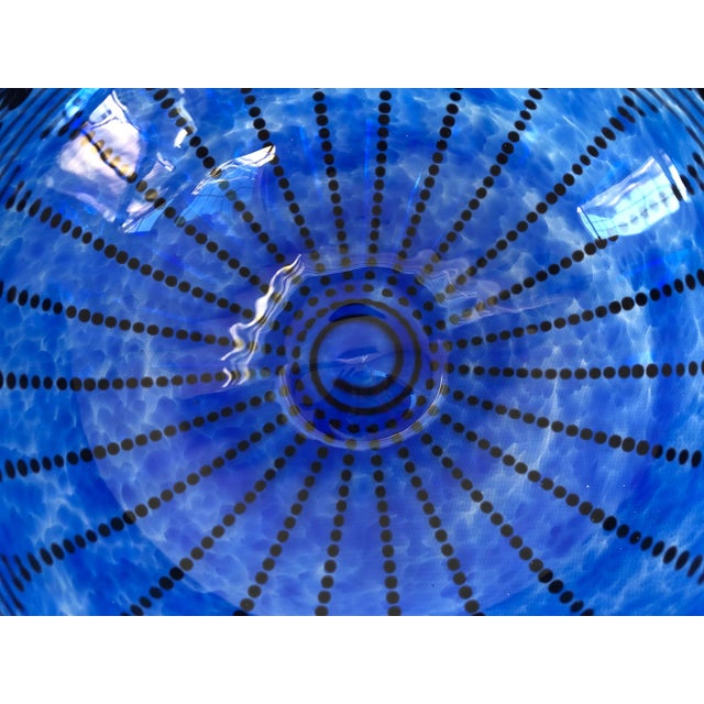 Mid-Century Modern 1980s Cobalt Art Glass Centerpiece Bowl by Ian Forbes, Signed For Sale - Image 3 of 8