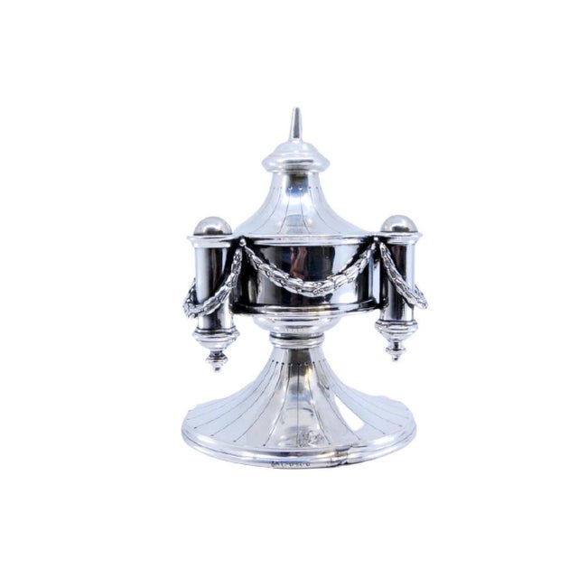Silver Perfume Bottle with Round Base and Cord Application For Sale - Image 10 of 10