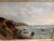 Antique 1881 Signed European Coastal Seascape Oil Painting Harbor Landscape - Signed For Sale - Image 11 of 15