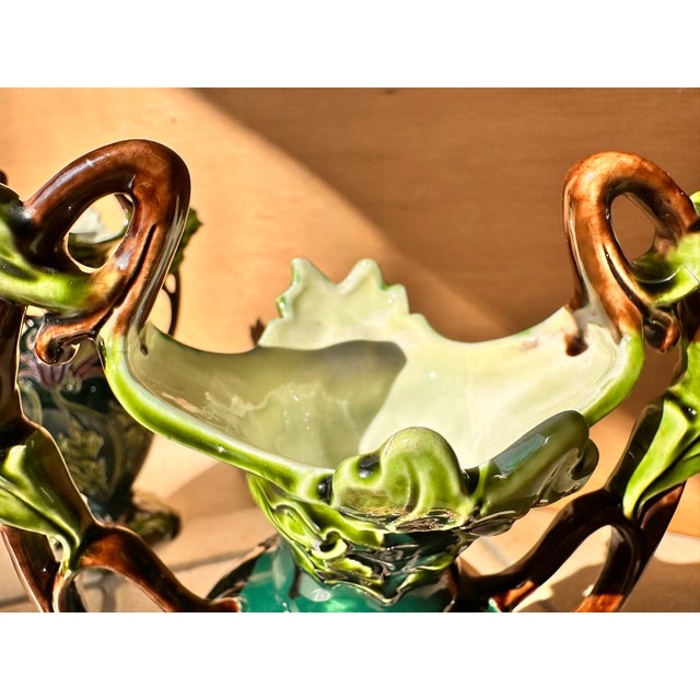 Antique Art Nouveau Porcelain Vases with Handles from Julius Dressler Biela, Austria, 1910s, Set of 2 For Sale - Image 4 of 14