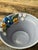 Vintage Original Studio Pottery Triple Flower Bowl For Sale - Image 9 of 12