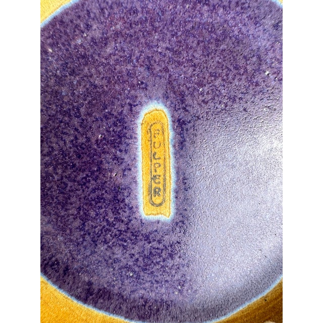 American Antique Fulper Pottery Large Lobe Edge Bowl in the Purple Wisteria Glaze, Circa 1920’s For Sale - Image 3 of 6