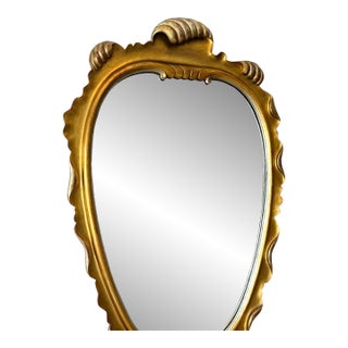 Vintage Gilt and Silvered Wood Wall Mirror For Sale
