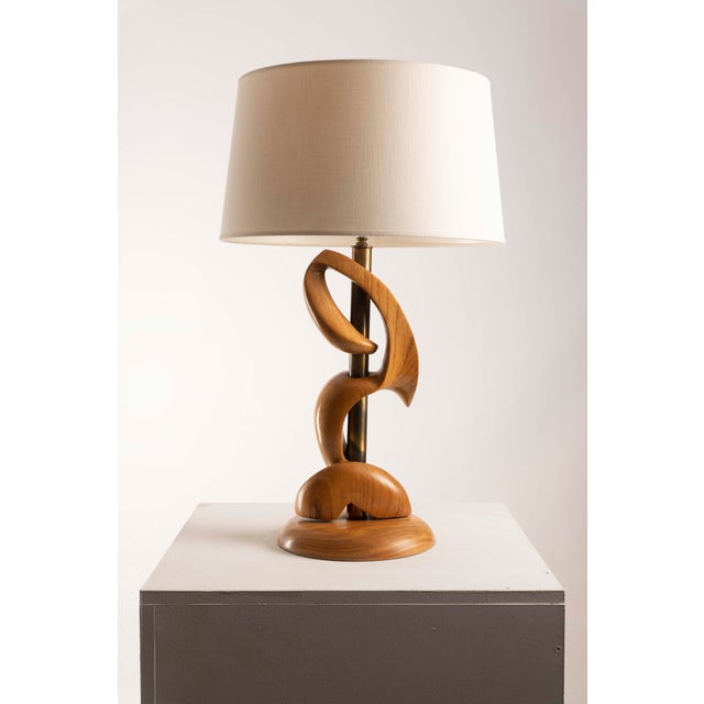 Sculptural Wooden Table Lamp by Philip Heifetz For Sale - Image 9 of 11