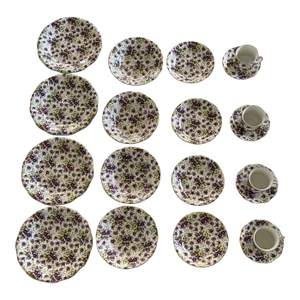 Vintage Formalities by Baum Brothers Pansys Chintz 20 Piece Service for 4 China