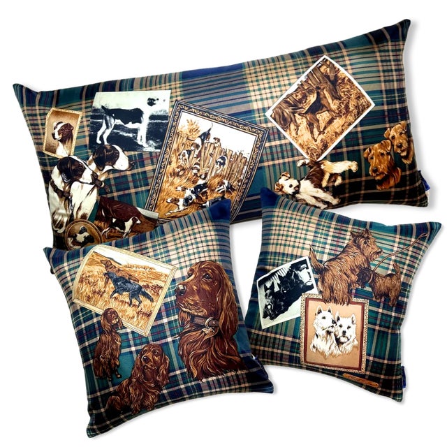 Ralph Lauren Ralph Lauren Best in Dog Show Vintage Silk Scarf Lumbar Pillow For Sale - Image 4 of 4