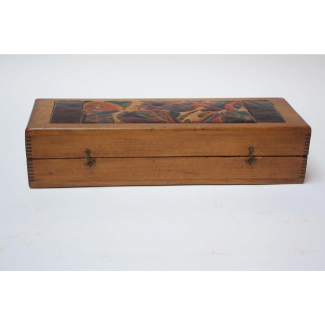 1940s Enamel and Wooden Box by Elizabeth Bensley For Sale - Image 9 of 13
