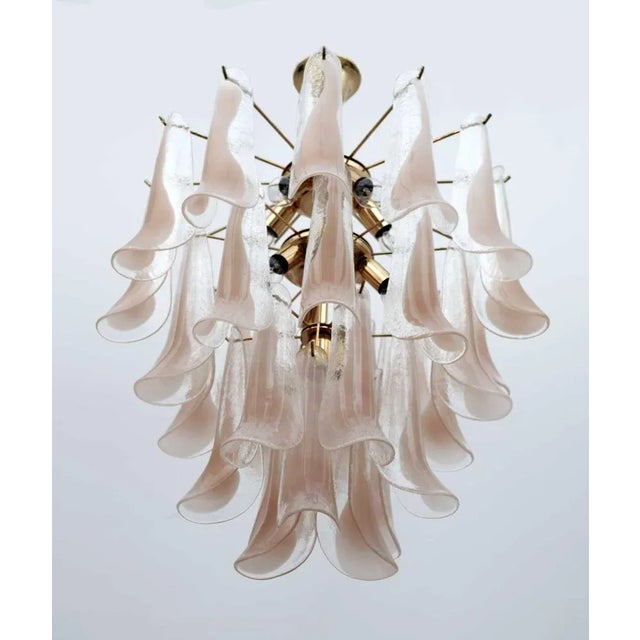 Mid-Century Modern Mid-Century Modern Murano Glass Chandelier with Petals from Mazzega, Italy, 1970s For Sale - Image 3 of 6