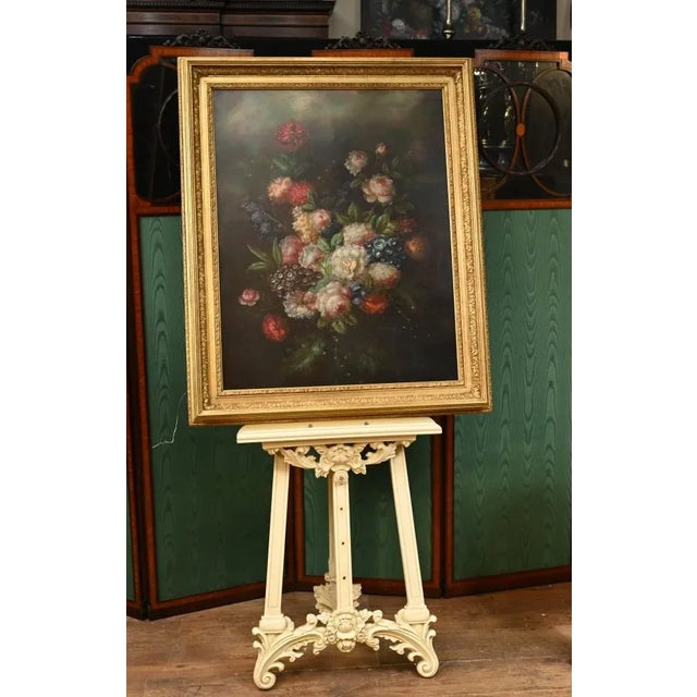 You are viewing a wonderful Dutch still life oil painting A vivid floral spray in a vase that would brighten up any room...