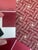 Brick Red Mid Century X-Based Ottoman Stool For Sale - Image 8 of 8