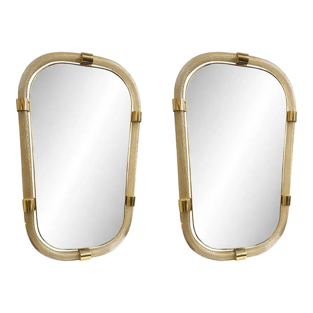 Gold Leaf Murano Glass Wall Mirrors by Simoeng, Set of 2, in Exhibition Piece conditions. Designed from 2000
