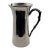 Late 20th Century Silver Tone Pewter Pitcher With Textured Twig Handle Decorative Water Carafe For Sale