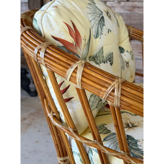Tan Vintage Coastal Organic Modern Pencil Rattan Lounge Chairs – Pair For Sale - Image 8 of 12