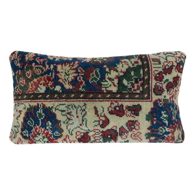 13"x24" Vintage Handmade Rug Cushion Cover. Wool Pillowcase. Throw Pillow Cover For Sale